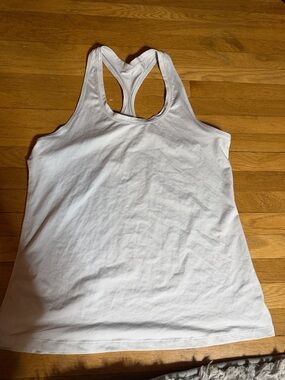 Danskin Sz XL Women’s Lt Grey/White Striped Racerback Tank Top